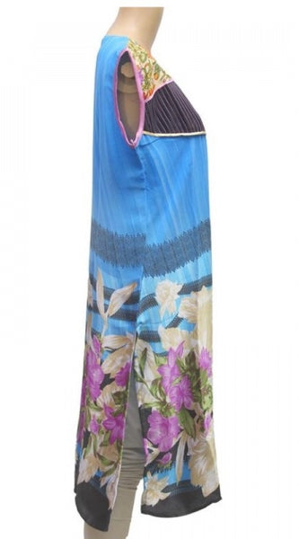 Mayawye Women's Synthetic Kurtis (Blue, M)