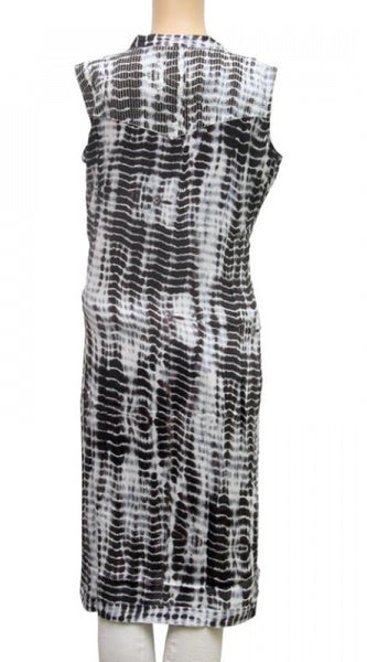Mayawye Women's Rayon Kurtis (Black, White, L)