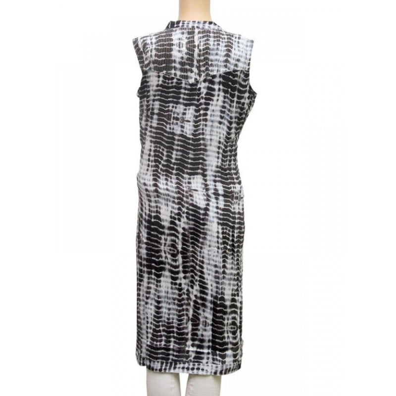 Mayawye Women's Rayon Kurtis (Black, White, L)