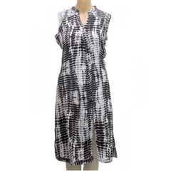 Mayawye Women's Rayon Kurtis (Black, White, L)