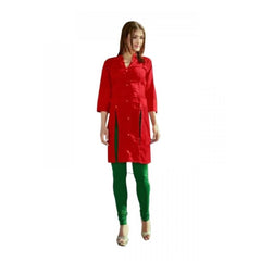 Mayawye Women's Cotton Kurtis (Red, L)