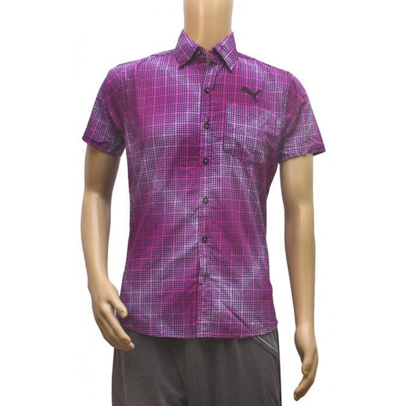 Mayawye Mens Cotton Mix Casual Men Shirts (Violet, L)