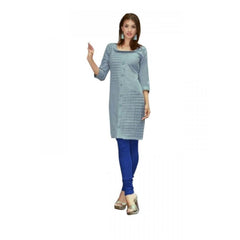 Mayawye Women's Cotton Kurtis (Greyish Blue, L)