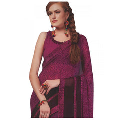Mayawye Womens Georgette Digital Printed Saree (Purple, 6.25 Mtr)