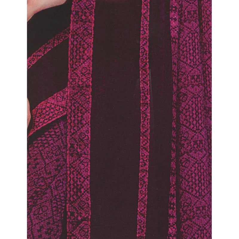 Mayawye Womens Georgette Digital Printed Saree (Purple, 6.25 Mtr)