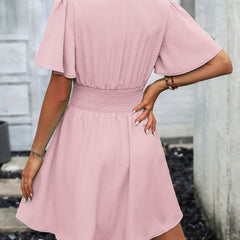 Breezaya Women'S Butterfly Sleeve Cinching Waist Dress