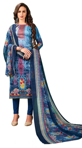 Mayawye Women's Cotton Unstitched Salwar-Suit Material With Dupatta (Multi, 2-2.5mtrs)