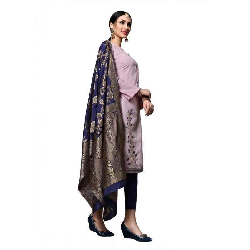 Mayawye Women's Cotton Unstitched Salwar-Suit Material With Dupatta (Pink, 2-2.5mtrs)