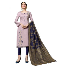 Mayawye Women's Cotton Unstitched Salwar-Suit Material With Dupatta (Pink, 2-2.5mtrs)