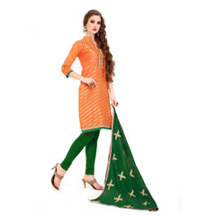 Mayawye Women's Banarasi Jacquard Unstitched Salwar-Suit Material With Dupatta (Oranage, 2-2.5mtrs)