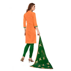 Mayawye Women's Banarasi Jacquard Unstitched Salwar-Suit Material With Dupatta (Oranage, 2-2.5mtrs)
