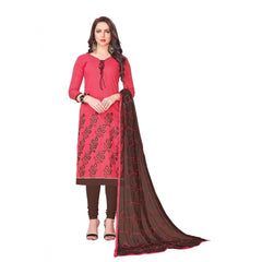 Mayawye Women's Slub Cotton Unstitched Salwar-Suit Material With Dupatta (Pige , 2-2.5mtrs)