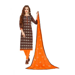 Mayawye Women's Banarasi Jacquard Unstitched Salwar-Suit Material With Dupatta (Brown, 2-2.5mtrs)