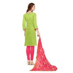 Mayawye Women's Banarasi Jacquard Unstitched Salwar-Suit Material With Dupatta (Green, 2-2.5mtrs)