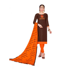 Mayawye Women's Modal Silk Unstitched Salwar-Suit Material With Dupatta (Brown, 2-2.5mtrs)