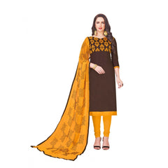 Mayawye Women's Glaze Cotton Unstitched Salwar-Suit Material With Dupatta (Coffee, 2-2.5mtrs)