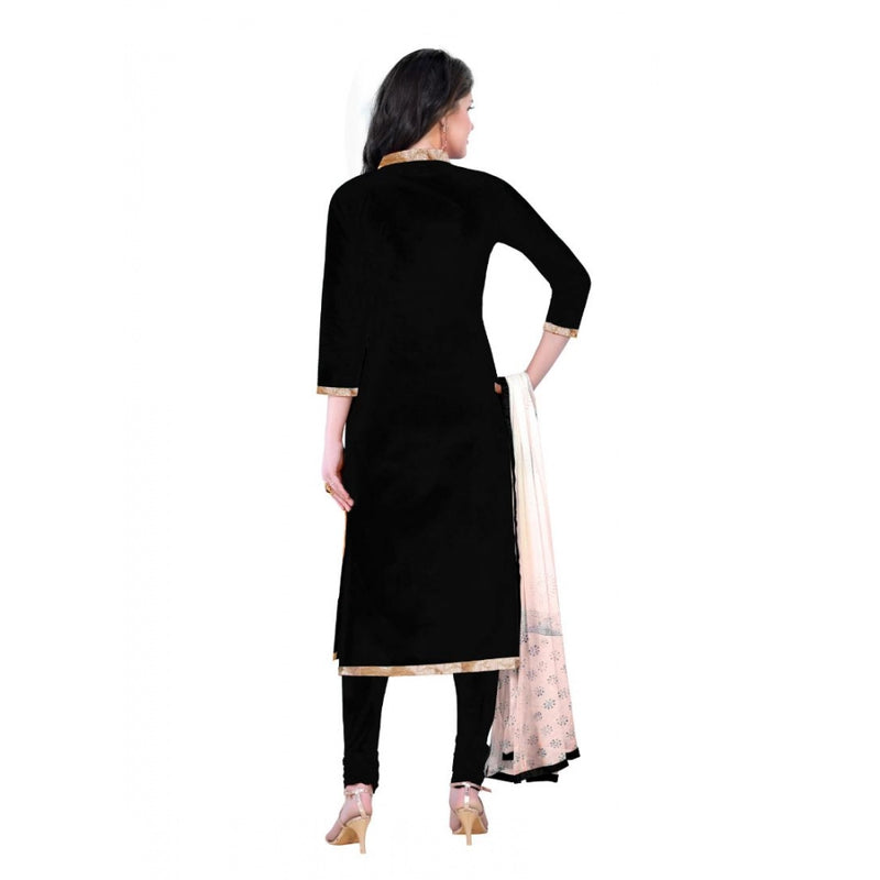 Mayawye Women's Cotton Unstitched Salwar-Suit Material With Dupatta (Black, 2.20 Mtr)