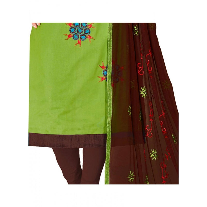 Mayawye Women's Glaze Cotton Unstitched Salwar-Suit Material With Dupatta (Green, 2 Mtr)