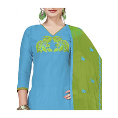 Mayawye Women's Modal Silk Unstitched Salwar-Suit Material With Dupatta (Sky Blue, 2 Mtr)