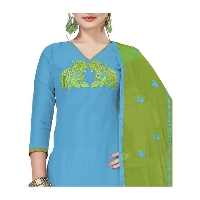 Mayawye Women's Modal Silk Unstitched Salwar-Suit Material With Dupatta (Sky Blue, 2 Mtr)