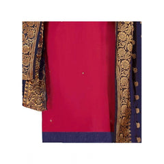 Mayawye Women's Slub Cotton Unstitched Salwar-Suit Material With Dupatta (Magenta, 2 Mtr)