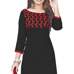 Mayawye Women's Glaze Cotton Unstitched Salwar-Suit Material With Dupatta (Black, 2 Mtr)