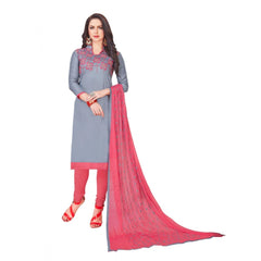 Mayawye Women's Glaze Cotton Unstitched Salwar-Suit Material With Dupatta (Grey, 2 Mtr)
