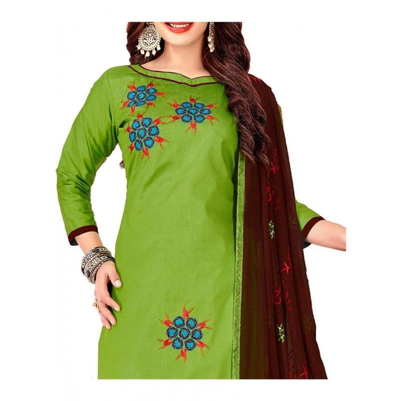 Mayawye Women's Glaze Cotton Unstitched Salwar-Suit Material With Dupatta (Green, 2 Mtr)