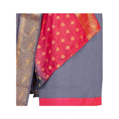 Mayawye Women's Slub Cotton Unstitched Salwar-Suit Material With Dupatta (Grey, 2 Mtr)