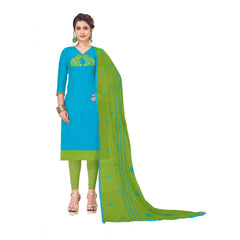 Mayawye Women's Modal Silk Unstitched Salwar-Suit Material With Dupatta (Sky Blue, 2 Mtr)