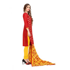 Mayawye Women's Banarasi Jacquard Unstitched Salwar-Suit Material With Dupatta (Red, 2 Mtr)