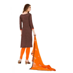 Mayawye Women's Banarasi Jacquard Unstitched Salwar-Suit Material With Dupatta (Brown, 2 Mtr)