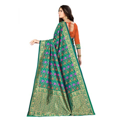 Mayawye Women's Banarasi silk Saree with Blouse (Multi, 5-6mtr)
