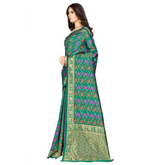 Mayawye Women's Banarasi silk Saree with Blouse (Multi, 5-6mtr)