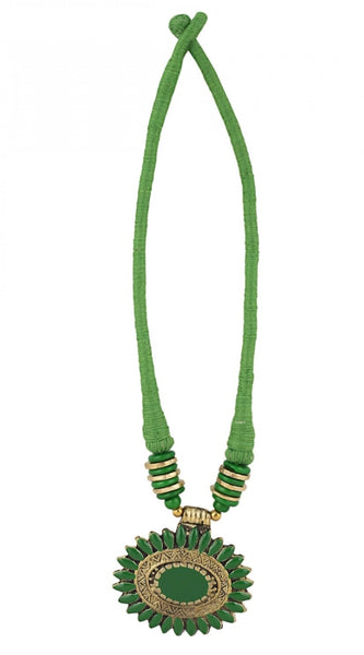 Green Color Designer Tibetan Style Fashion Necklace set