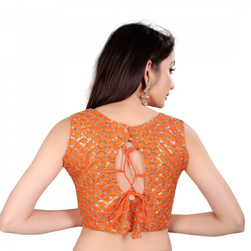 Mayawye Women's Satin Silk, Inner-Cotton Full Stitched Padded Blouse (Keri Fenta)