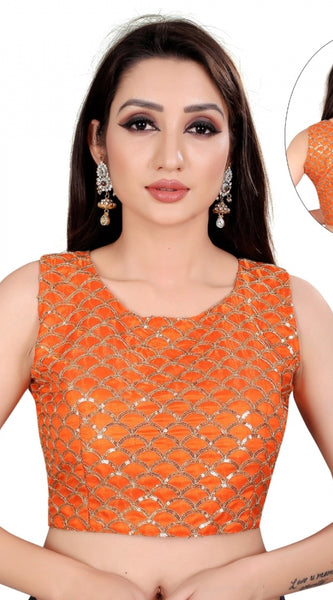 Mayawye Women's Satin Silk, Inner-Cotton Full Stitched Padded Blouse (Keri Fenta)
