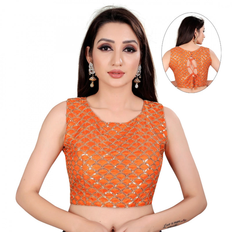 Mayawye Women's Satin Silk, Inner-Cotton Full Stitched Padded Blouse (Keri Fenta)