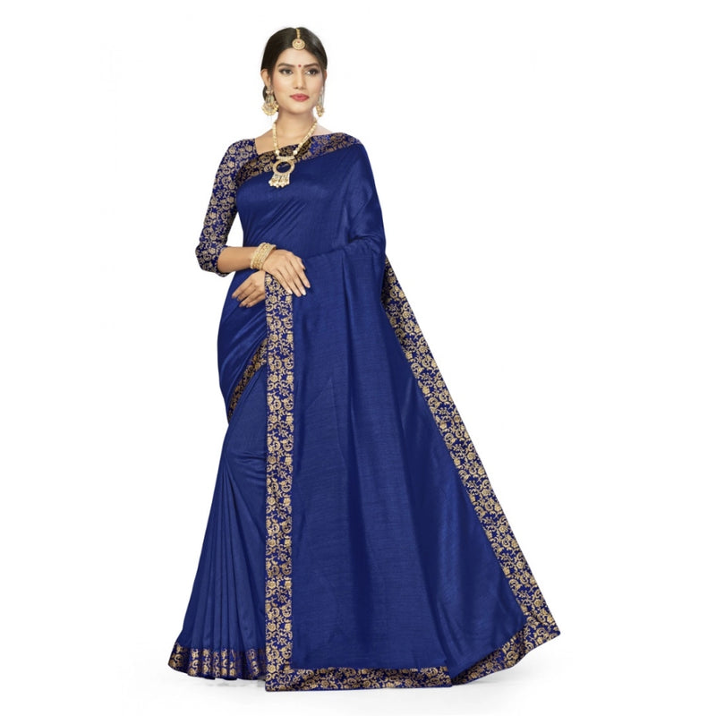 Mayawye Women's Silk Blend Saree (Neavy blue, 5-6mtrs)