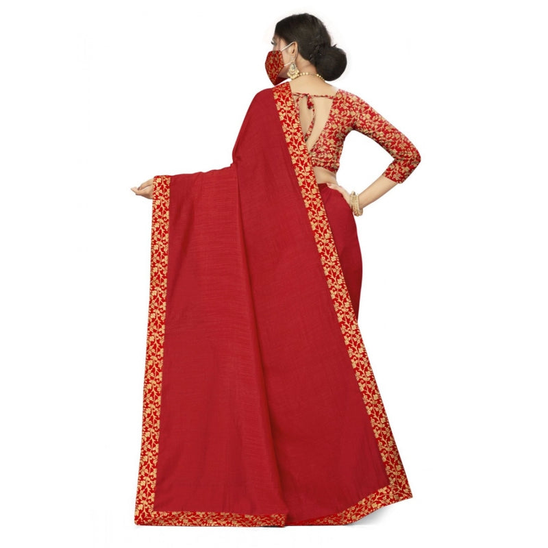 Mayawye Women's Silk Blend Saree (Red, 5-6mtrs)