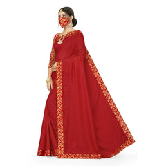 Mayawye Women's Silk Blend Saree (Red, 5-6mtrs)