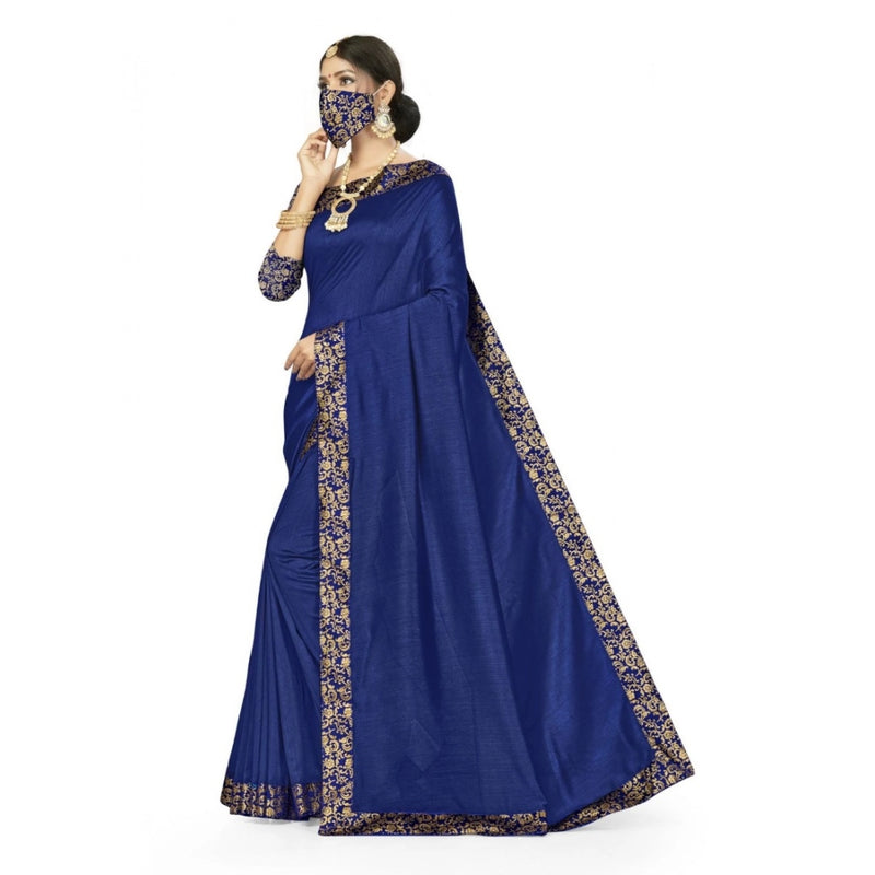 Mayawye Women's Silk Blend Saree (Neavy blue, 5-6mtrs)
