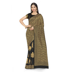 Mayawye Women's Banarasi Silk Saree (Black,5-6 Mtrs)