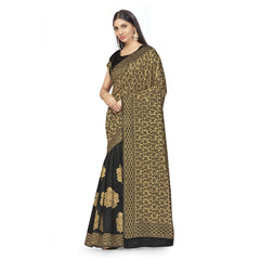 Mayawye Women's Banarasi Silk Saree (Black,5-6 Mtrs)