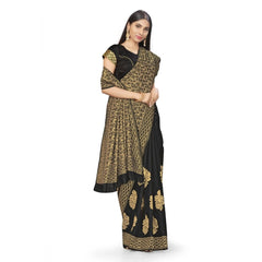Mayawye Women's Banarasi Silk Saree (Black,5-6 Mtrs)