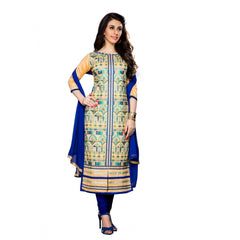 Mayawye Women's Cotton Unstitched Salwar Suit-Material With Dupatta (Beige,2.3 Mtrs)