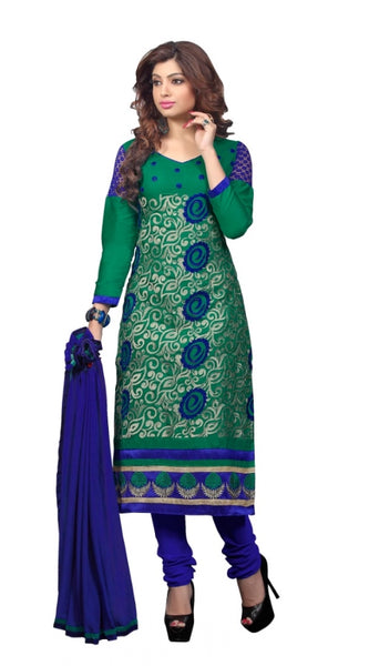 Mayawye Women's Glaze Cotton Unstitched Salwar Suit-Material With Dupatta (Green,2.2 Mtrs)