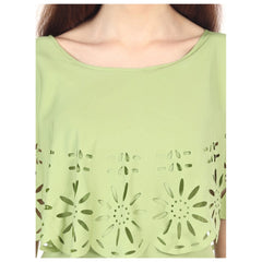 Mayawye Women's Crepe Solid Sleeveless Full Length Gown(Light Green)