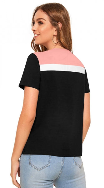 Mayawye Women's Polyester, Knitting Western Wear T-Shirt (Peach)