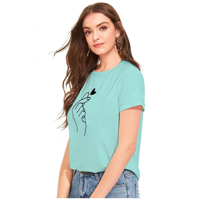 Mayawye Women's Cotton Western Wear T-Shirt (Green)